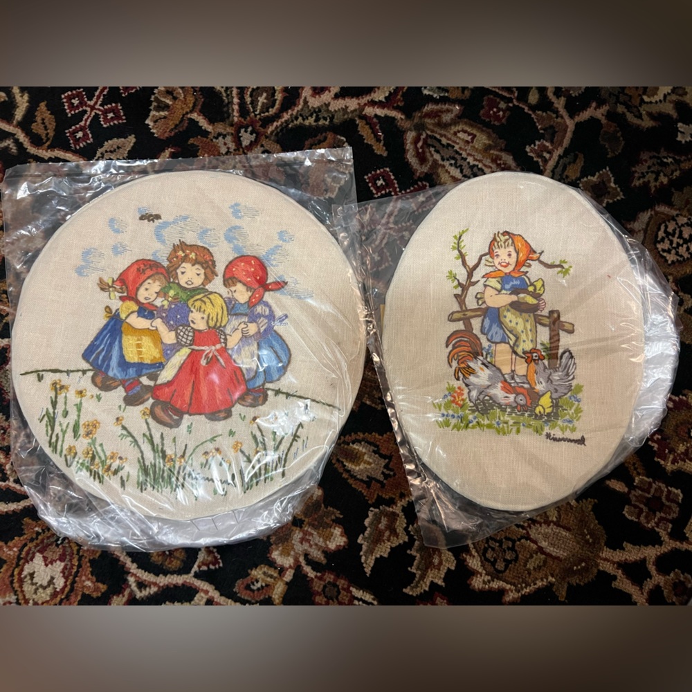 Vintage Completed Hummel Embroidery / Crewel Kits (2)